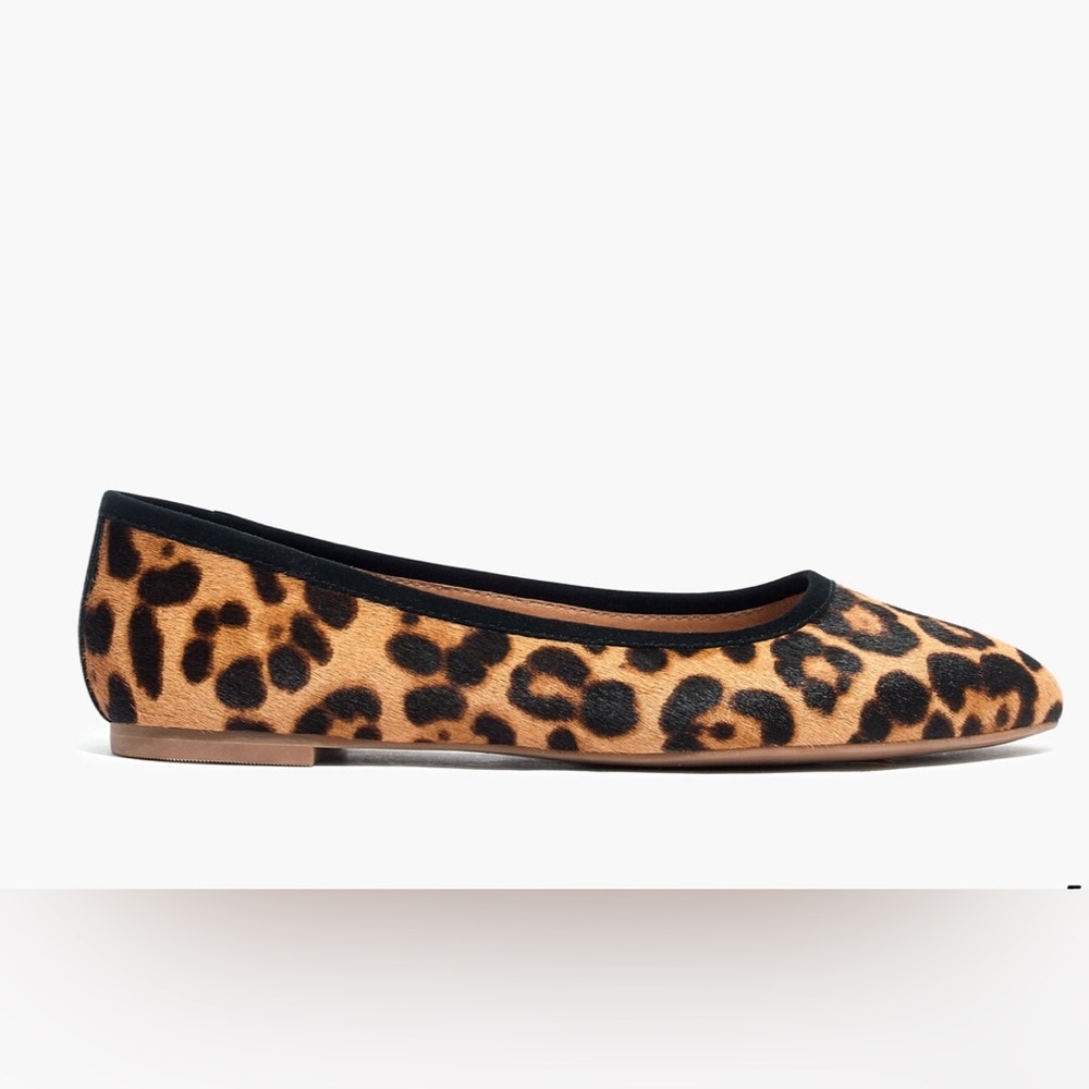 Madewell The Reid Ballet Flat in Leopard Calf Hair Black Brown Tan Cheetah 7.5 - Picture 12 of 14